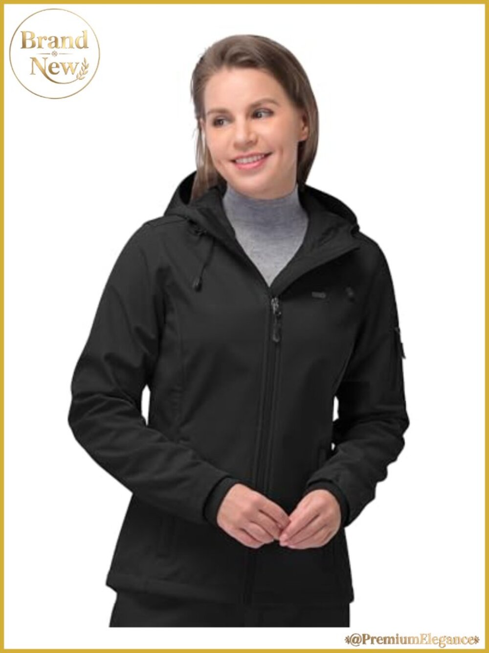 Waterproof Hooded Softshell Jacket Fleece Lined Winter Rain Coat